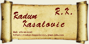 Radun Kasalović vizit kartica